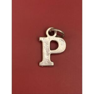 .925 Letter P Sterling Silver Jewelry Charm #alphabet #block letter